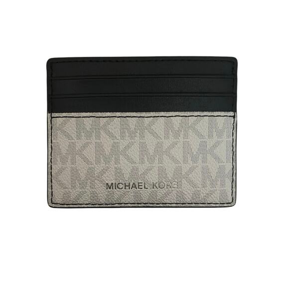 NWT Michael Kors bright white and black cooper slim card holder wallet - Picture 1 of 4